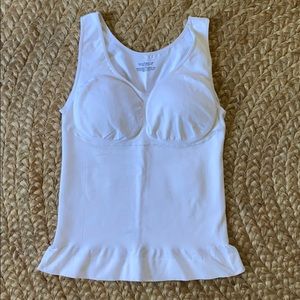 Camishaper white tank top with built in bra